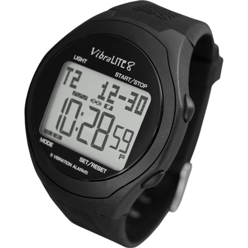 VibraLITE 8 - black silicone band - Vibrating Alarm Reminder Watch