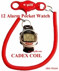 ** DISCONTINUED ** 12 Alarm e-pill® CADEX® watch COIL Medication Reminder and ALERT Watch (952441)