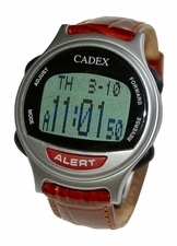 ** DISCONTINUED ** 12 Alarm e-pill® CADEX® watch LEATHER Medication Reminder & ALERT Watch (952435)