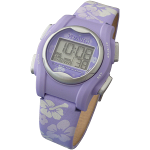 VibraLITE MINI - Purple Leather Band - Vibrating 12 Alarm Reminder Watch -TTW-VM-LPL