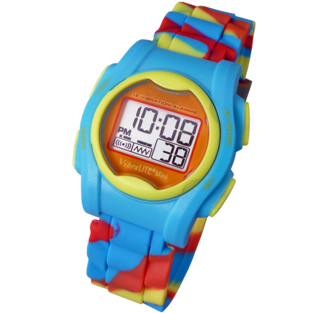 VibraLITE 12 MINI Multi Colour Rainbow Silicon Vibrating Watch