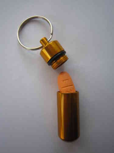 Key Ring Pill Box - Gold (Small)