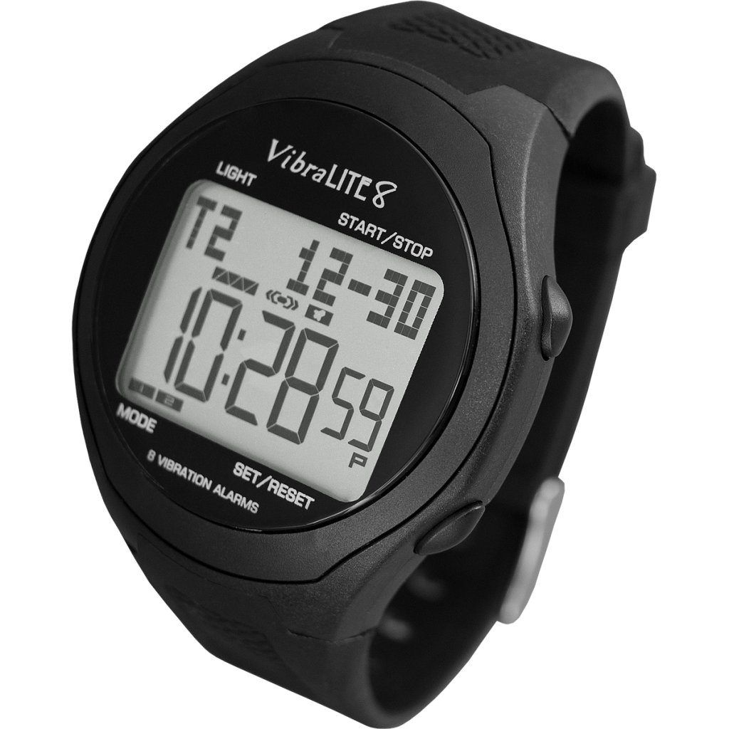 VibraLITE 8 - black silicone band -Vibrating Alarm Reminder Watch
