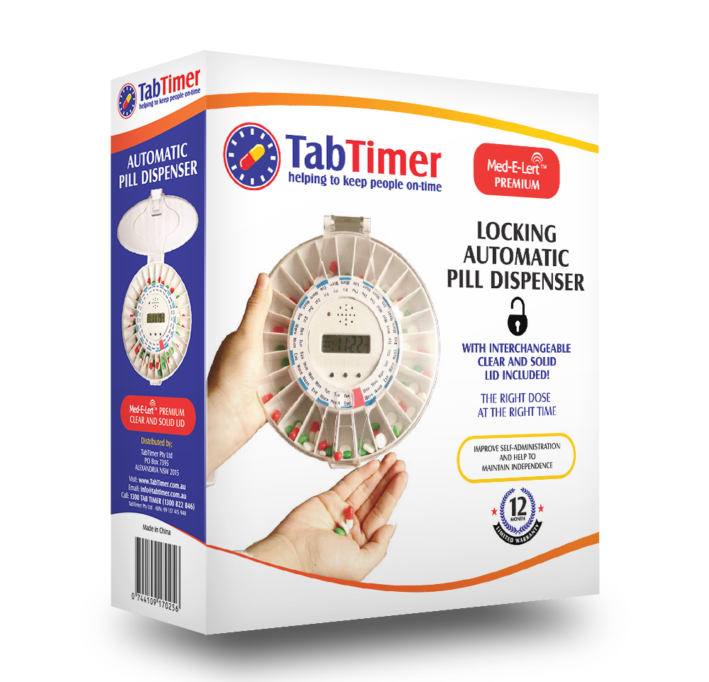 Automatic Pill Dispenser 2 Lids White Clear Medelert Tt6 28sc