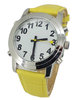 Low Vision Talking Watch for low vision or vision impairment - yellow leather band - TTW-LVTW-YELL