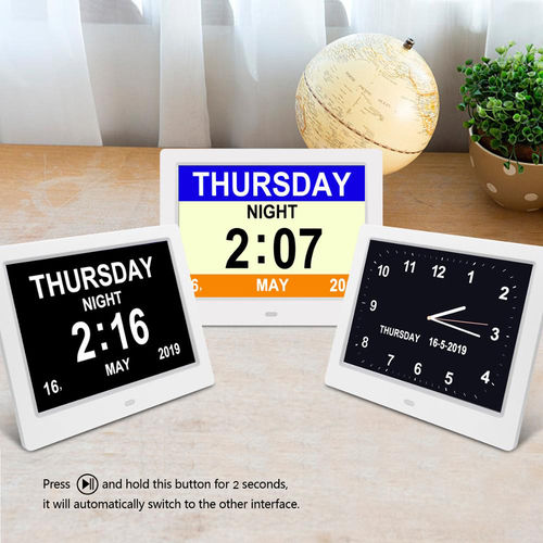 8" Digital Calendar Day Clock - Orientation Dementia Clock - TTC-DC8001