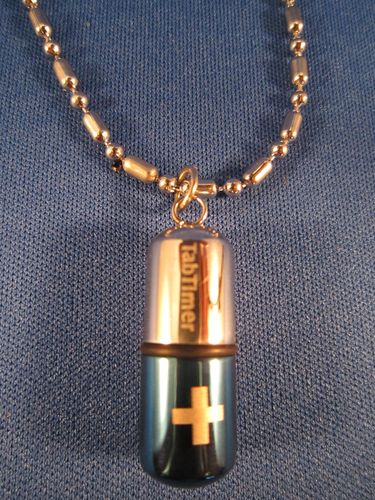 TabTimer Necklace Pill Box Blue TT-NECK-BLU