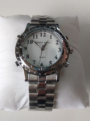 Low Vision Talking Watch for blind, or vision impairment -gents link band - TTW-LVTW-SSM