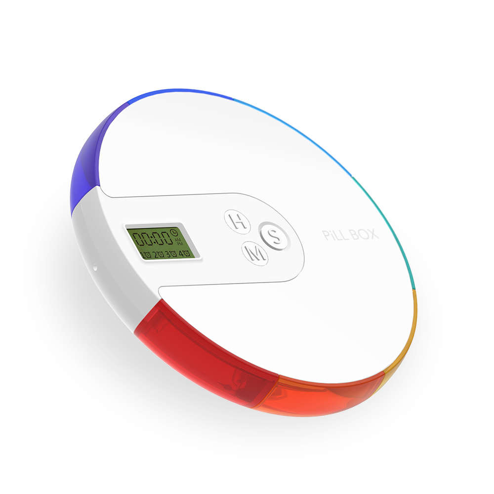 *** DISCONTINUED *** Rainbow ROUND Pill Box Timer - TT4-7