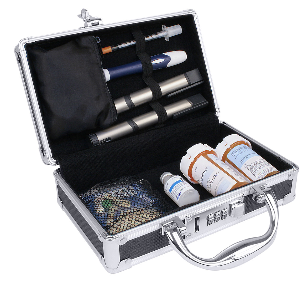 Vaultz Locking Medicine Case Black Combination Lock Case