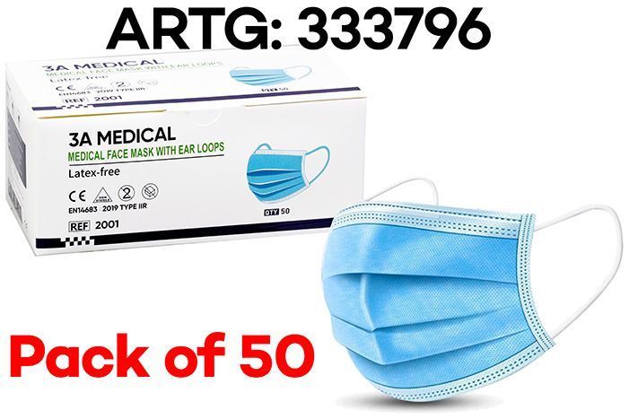 ***DISCONTINUED***Disposable 3A Medical Face Mask - Level 3 - 50 pack ARTG 333796