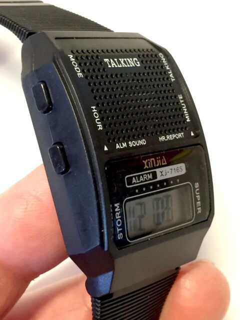 Talking watch with rooster alarm top