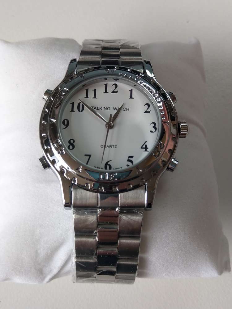 Low Vision VIETNAMESE Talking Watch for low vision impaired - gents link band - TTW-LVTW-SSM-VIET